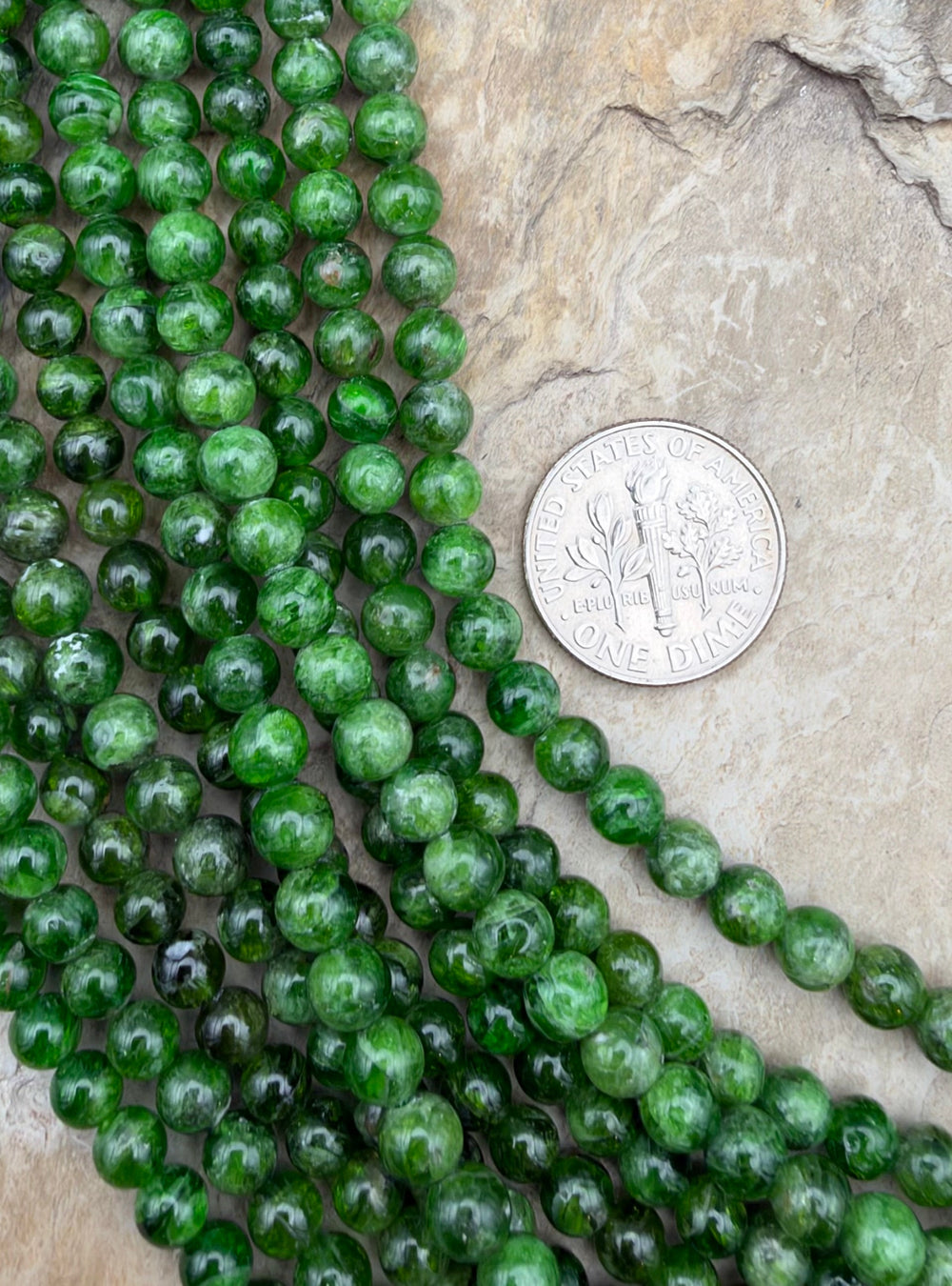 Chrome Diopside 4mm Round Beads ONE 16 Inch Strand - Chrome