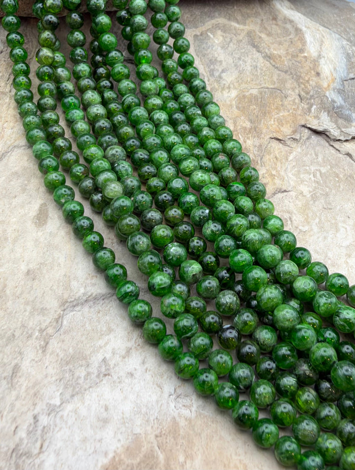 Chrome Diopside 4mm Round Beads ONE 16 Inch Strand - Chrome