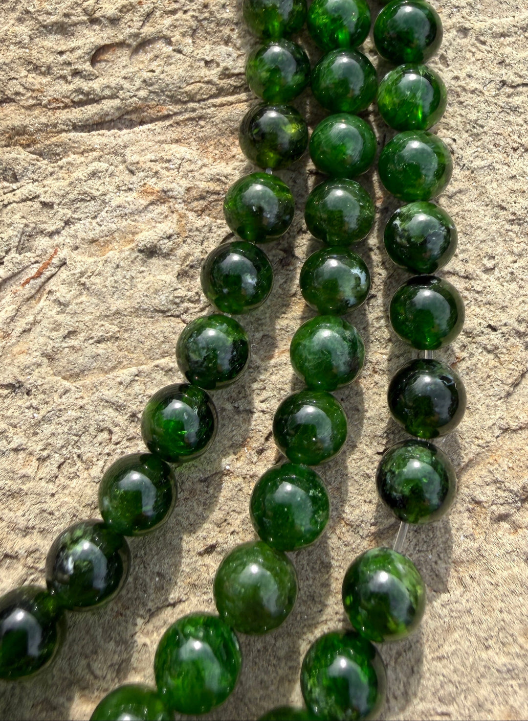 Chrome Diopside 7mm Round Beads 7.5 Inch Strands/28-29