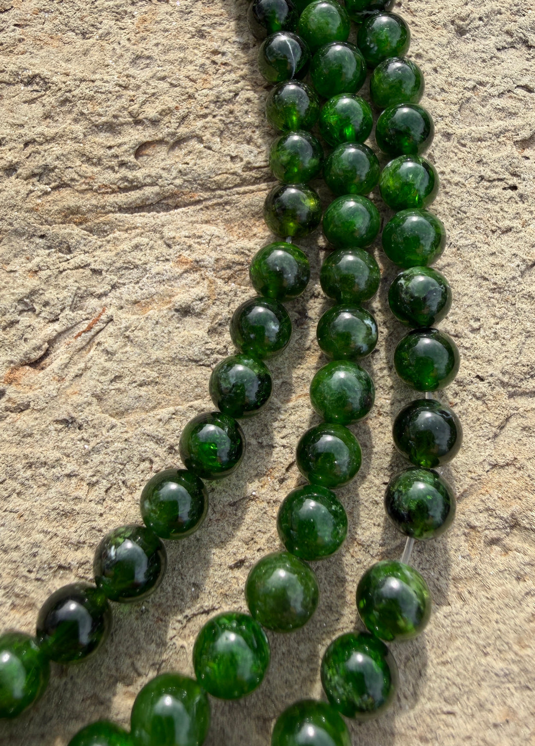 Chrome Diopside 7mm Round Beads 7.5 Inch Strands/28-29