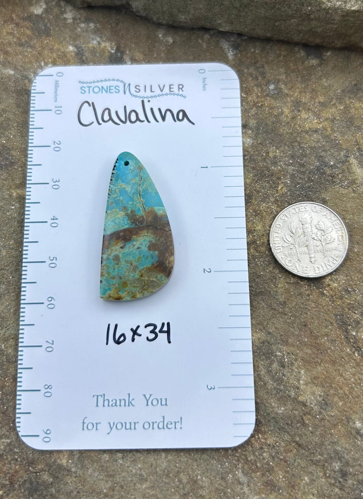 Clavelina Turquoise (Chile) Focal Pendant Bead 16x34mm