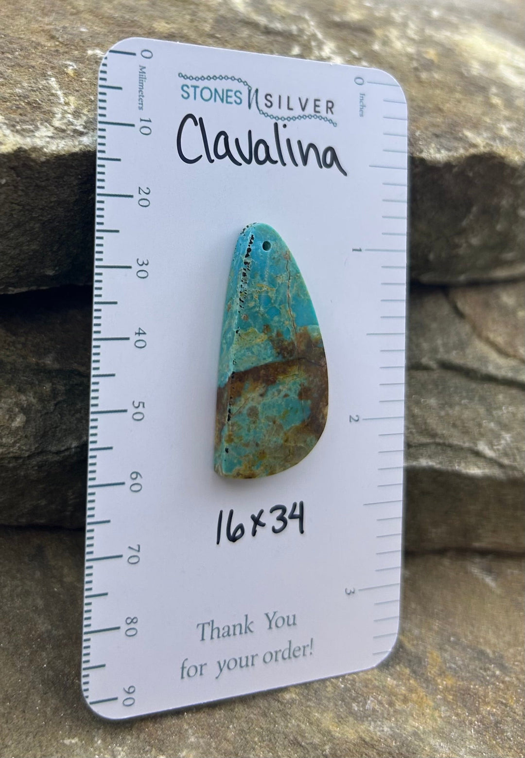 Clavelina Turquoise (Chile) Focal Pendant Bead 16x34mm