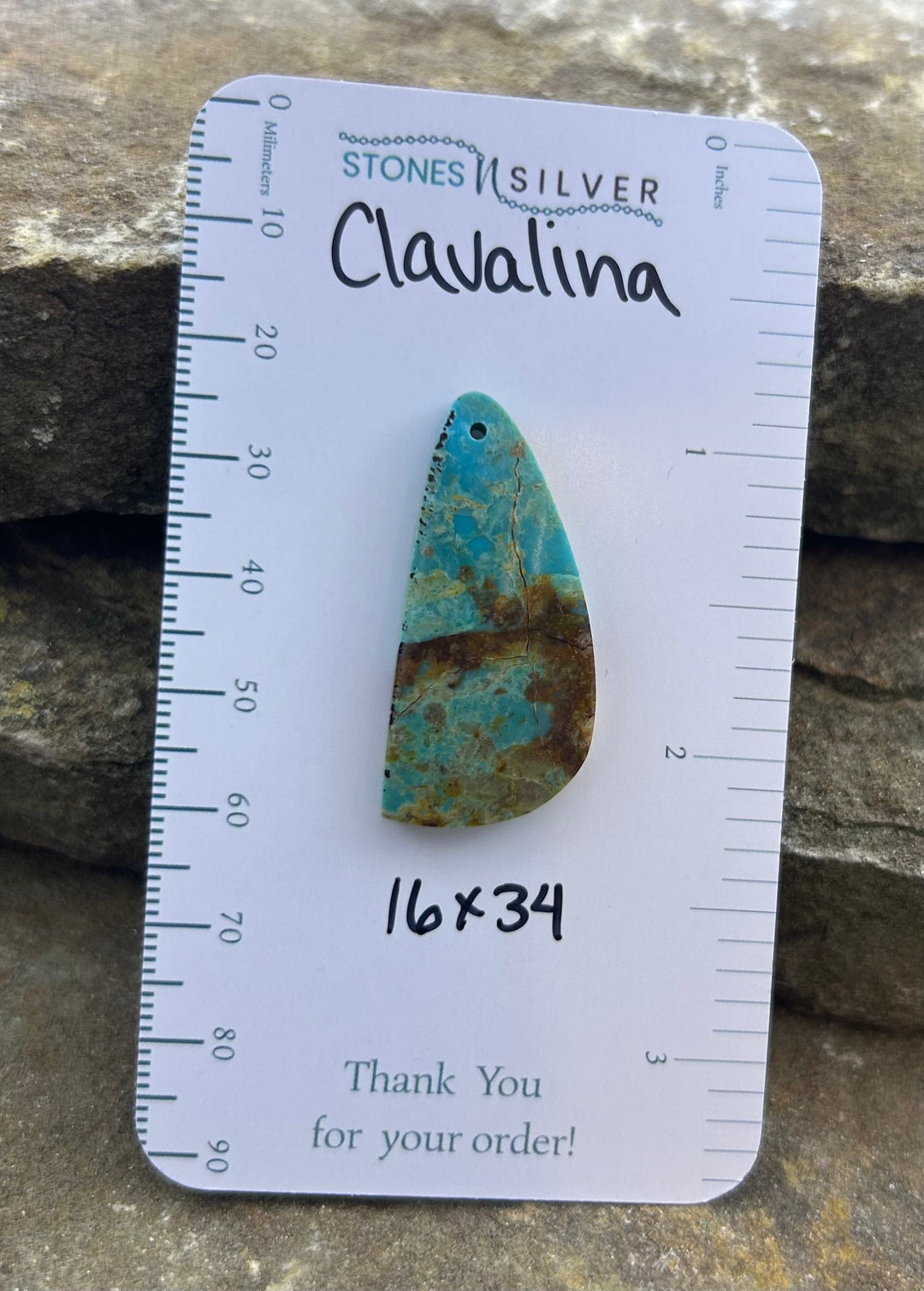 Clavelina Turquoise (Chile) Focal Pendant Bead 16x34mm