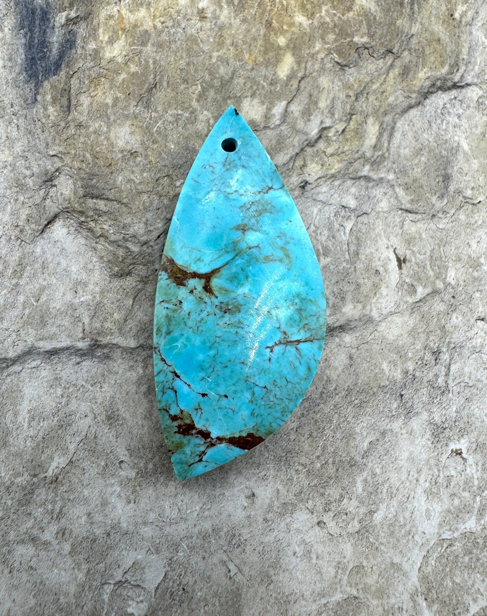 Clavelina Turquoise (Chile) Focal Pendant Bead 16x35mm