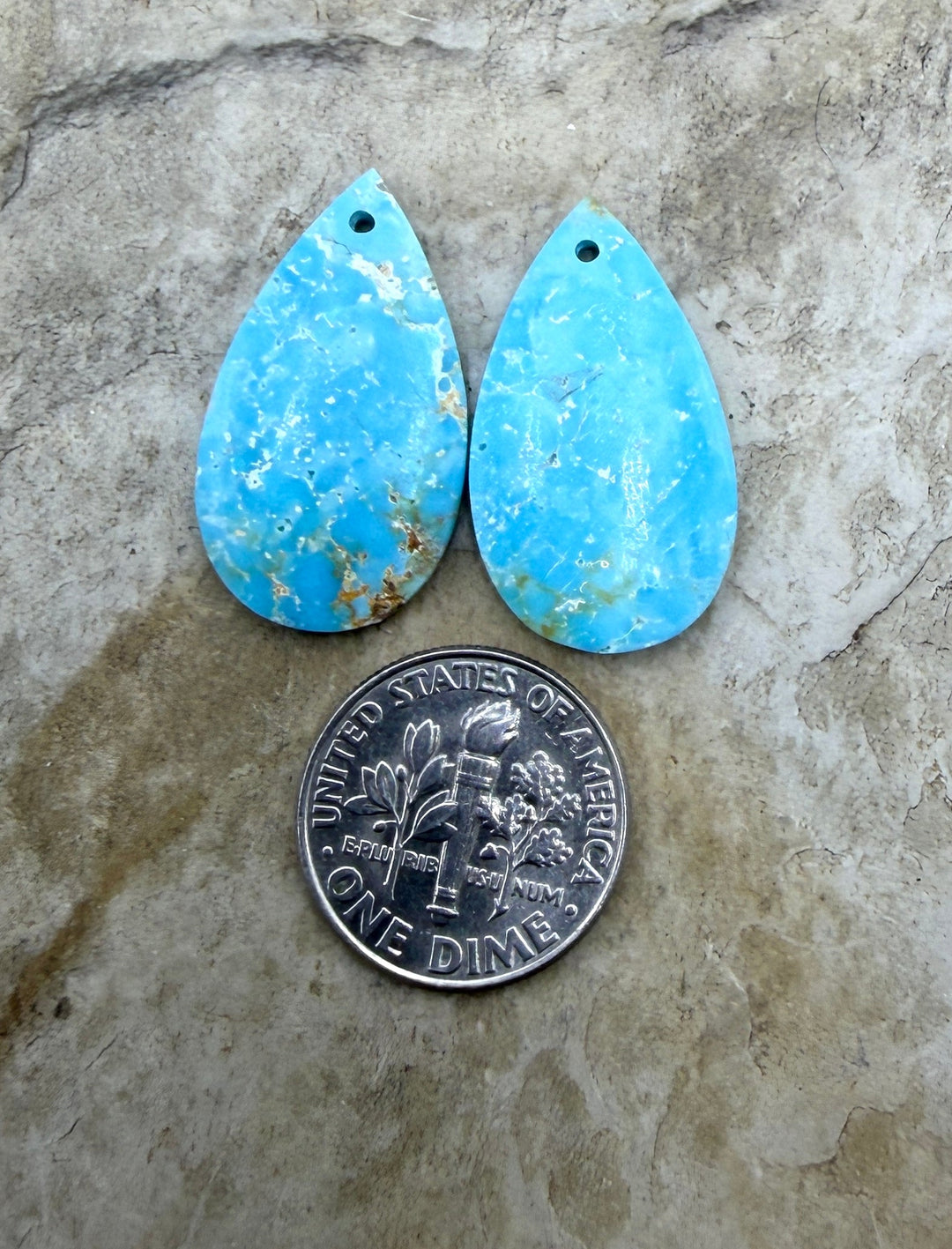 Clavelina Turquoise (Nevada) Matching Earring Slab Bead