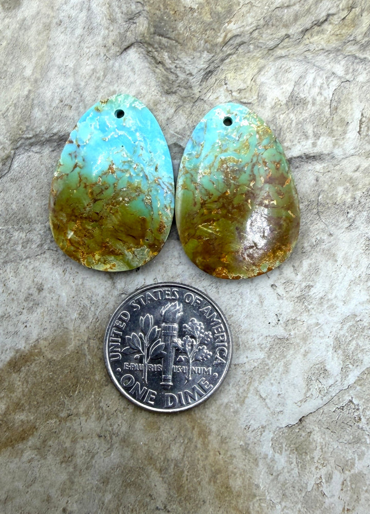 Clavelina Turquoise (Nevada) Matching Earring Slab Bead