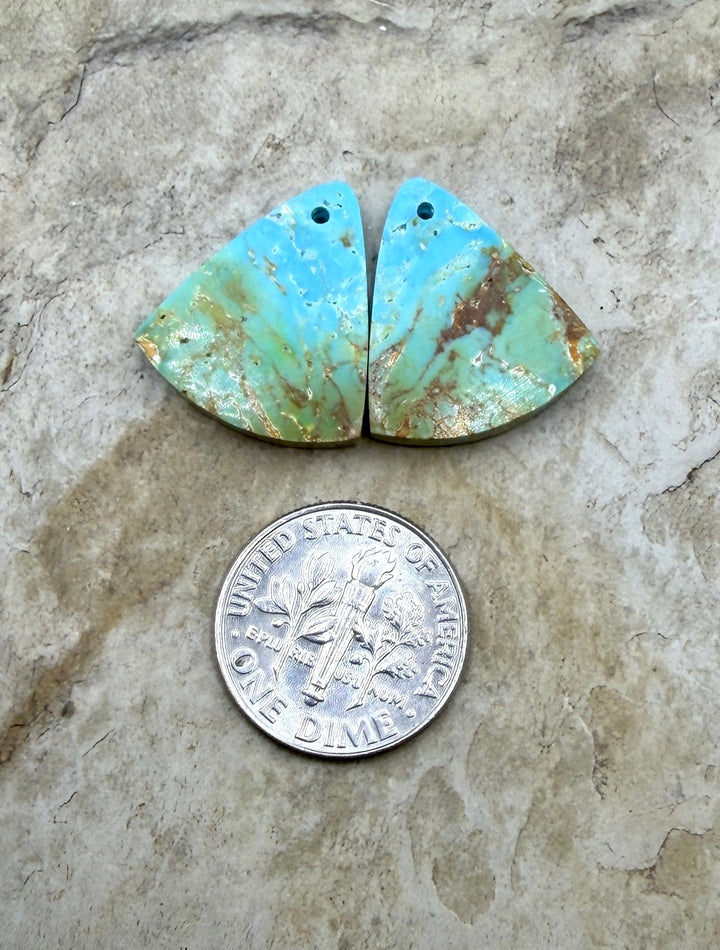Clavelina Turquoise (Nevada) Matching Earring Slab Bead