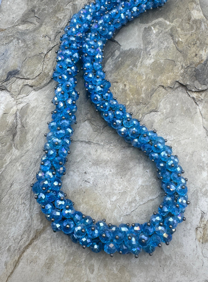 CLOSEOUT BIG Teal Crystal Bead Strand 18 inch Strand