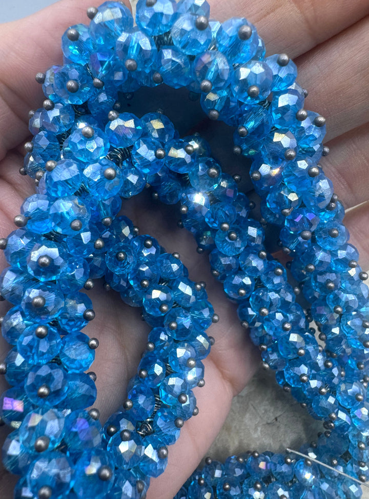CLOSEOUT BIG Teal Crystal Bead Strand 18 inch Strand