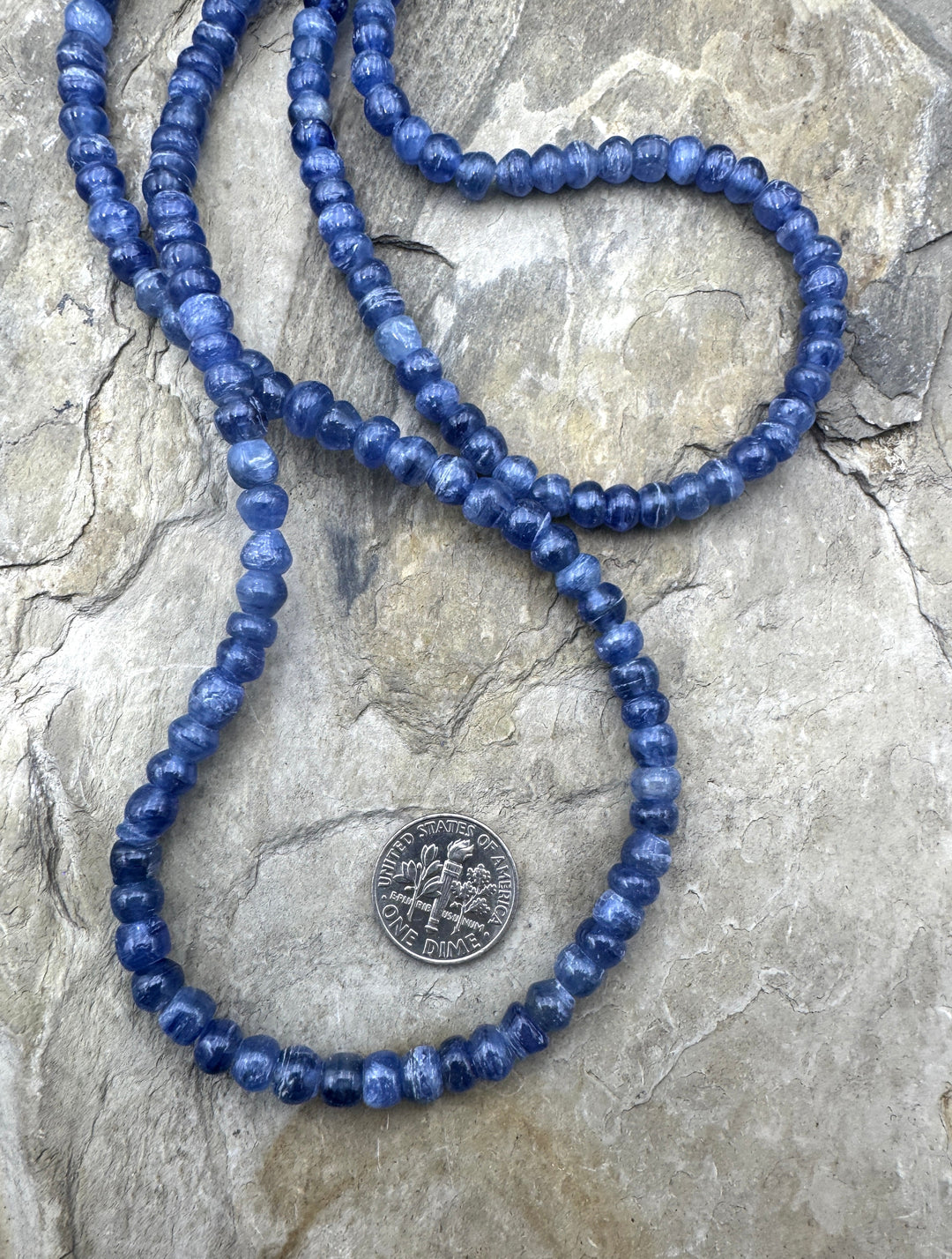 CLOSEOUT Blue Kyanite 6mm Irregular Semi-Round Beads 16