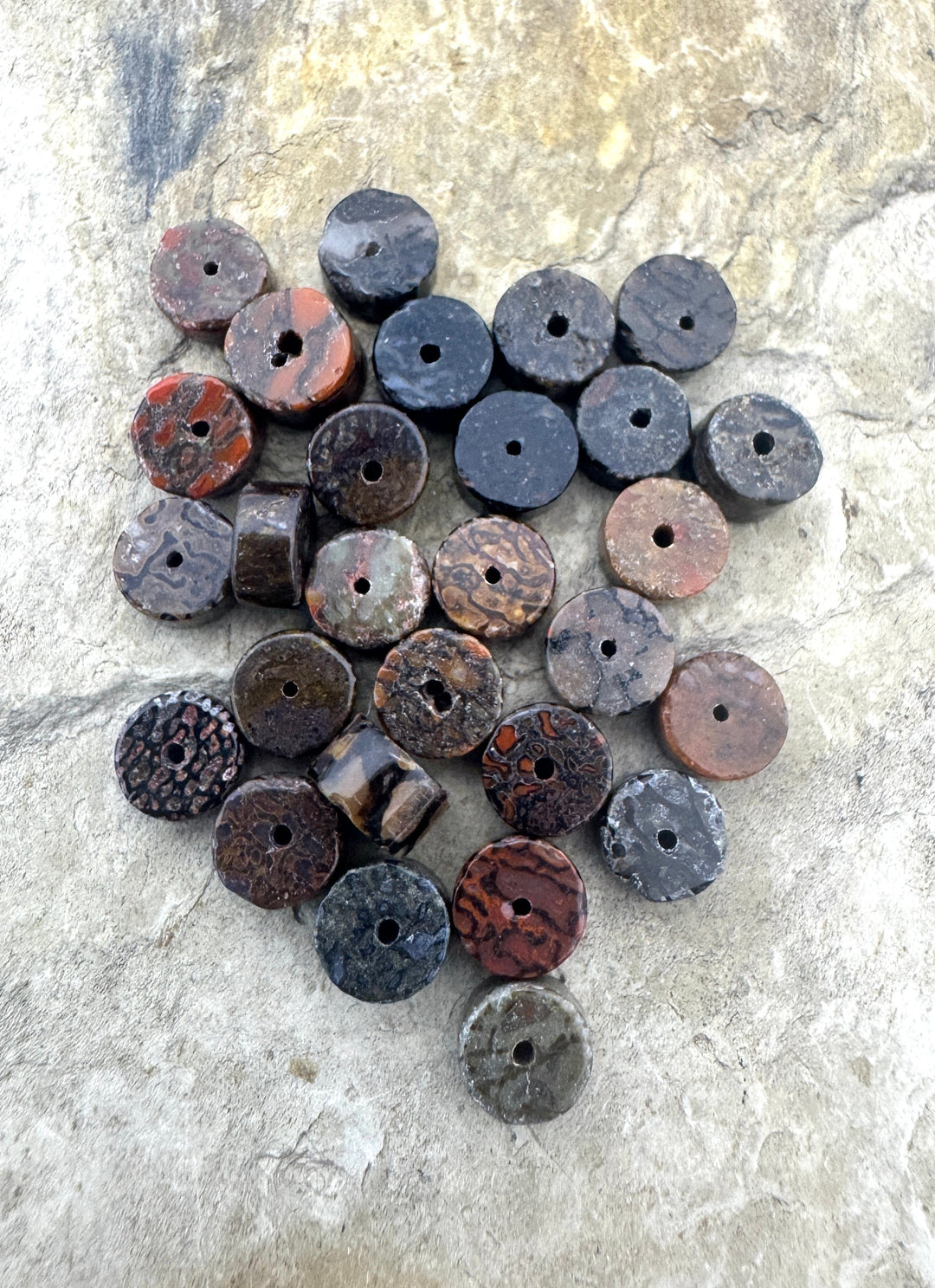 CLOSEOUT Dinosaur Bone 6mm Heishi Beads 26 beads *Last