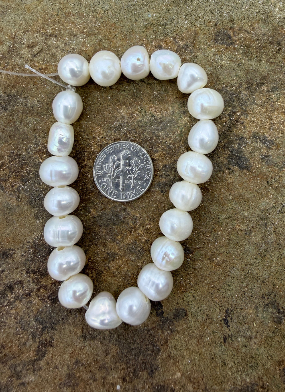 CLOSEOUT Freshwater Large Hole Buttery White Pearls 9-10mm