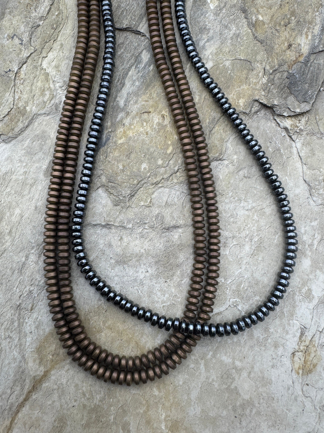 CLOSEOUT LOT 3 strand mixed medal Beads 16 inch Strands