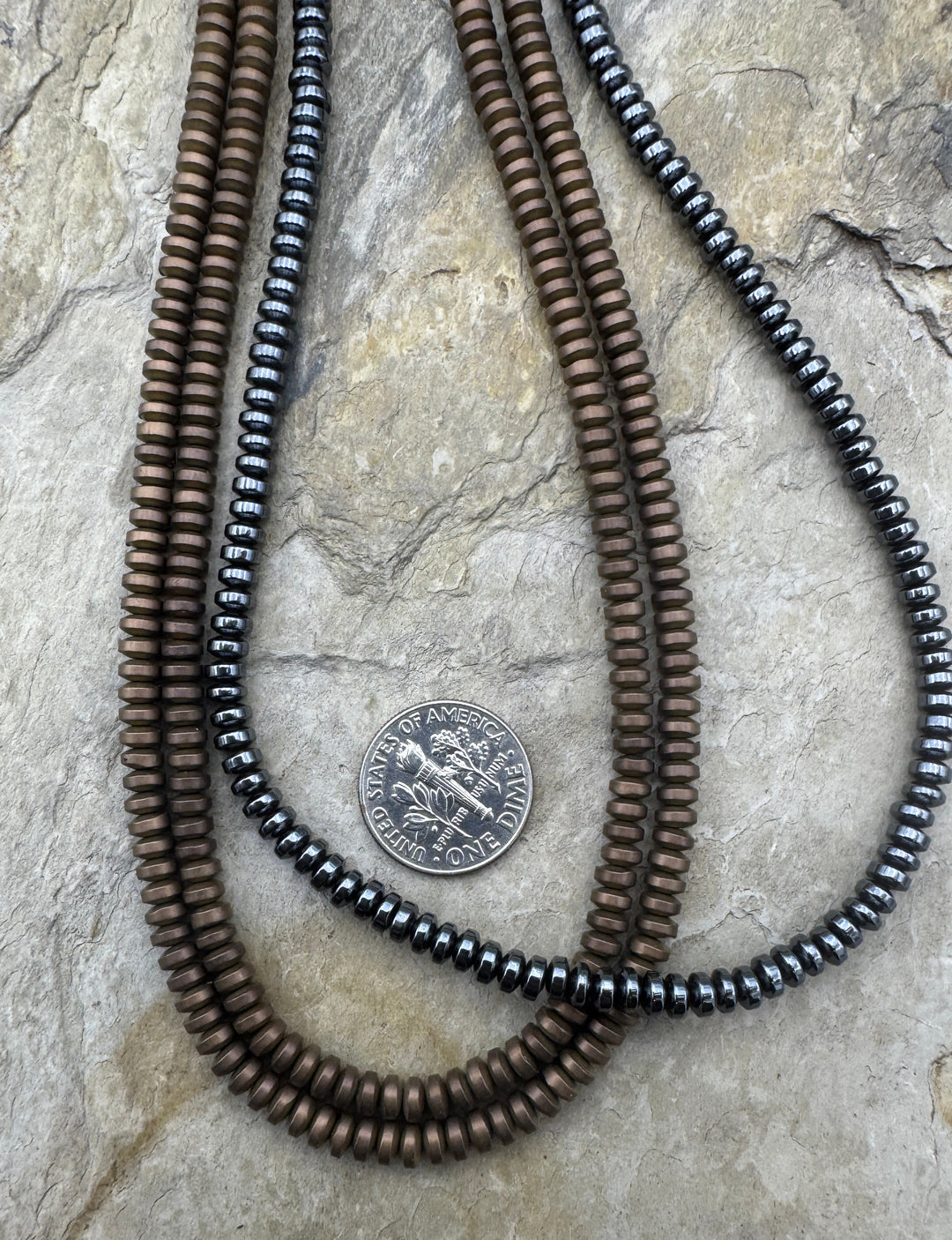 CLOSEOUT LOT 3 strand mixed medal Beads 16 inch Strands
