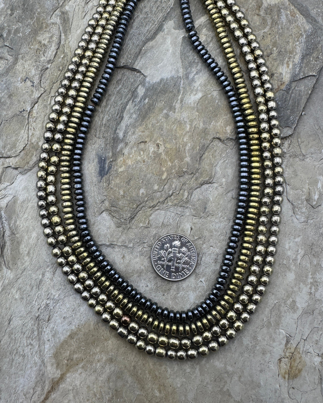 CLOSEOUT LOT 4 strand mixed medal Beads 16 inch Strands
