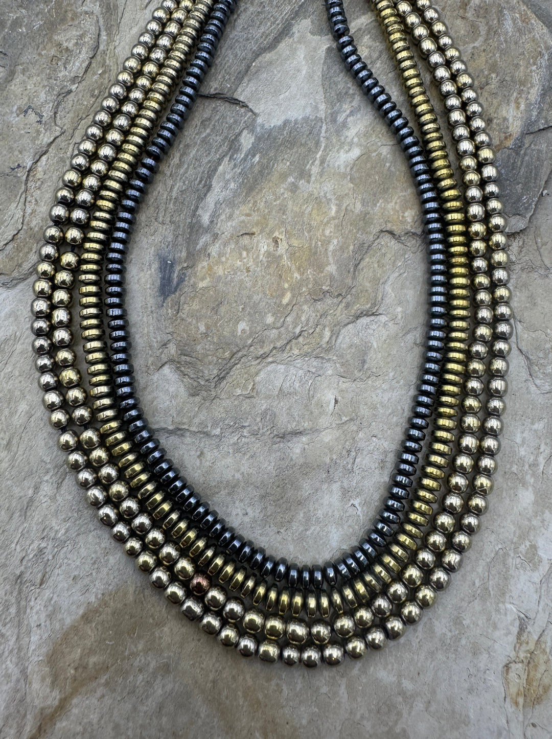 CLOSEOUT LOT 4 strand mixed medal Beads 16 inch Strands