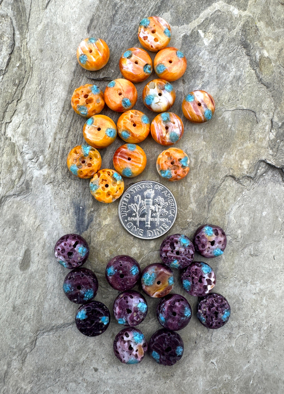 CLOSEOUT LOT Mixed Beads Spiny Oyster with Turquoise Inlay