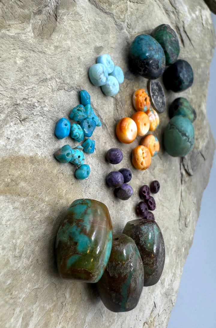 CLOSEOUT LOT Mixed Beads Turquoise Siny Oyster Larimar