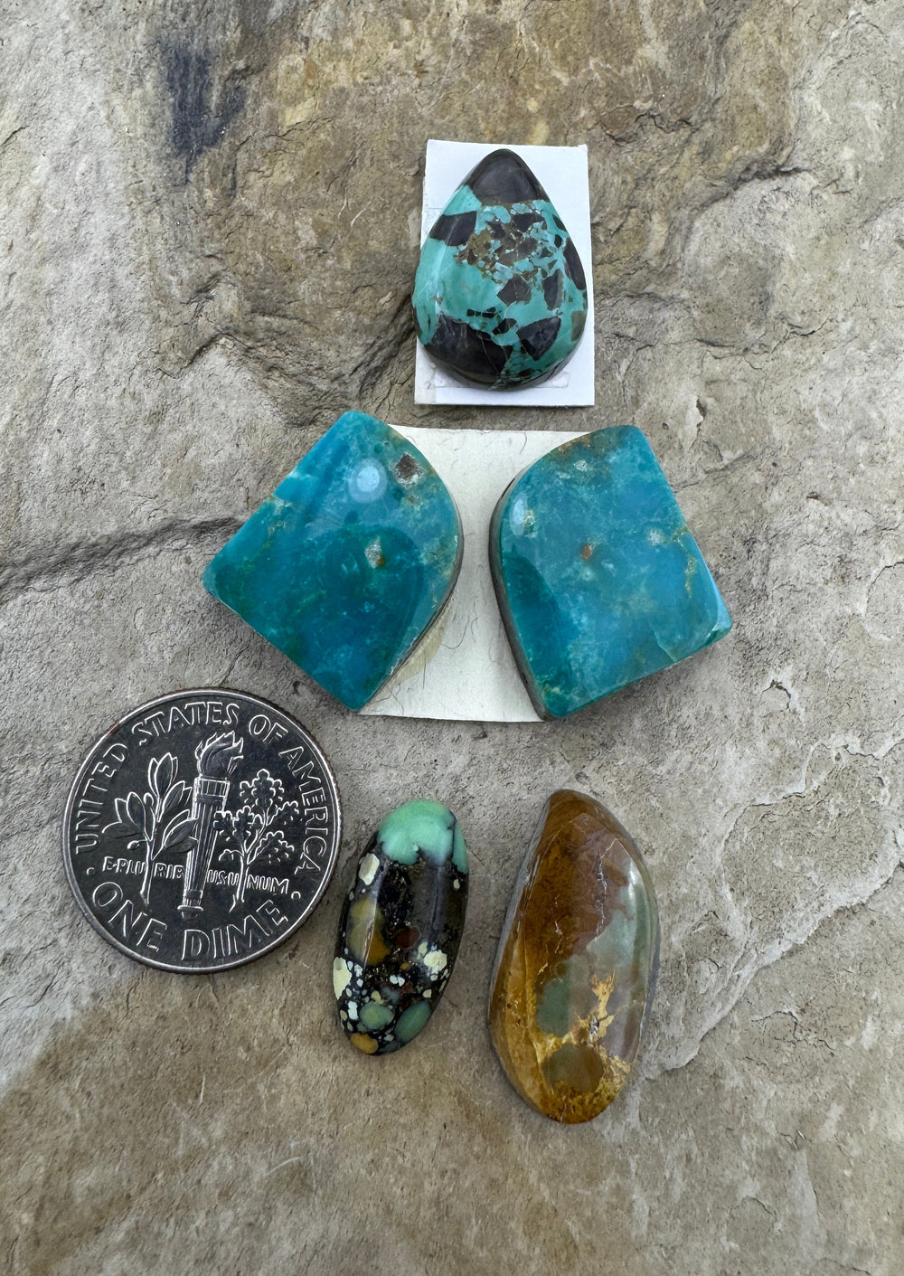 CLOSEOUT LOT of 5 American Turquoise Cabochons - Mixed Lots