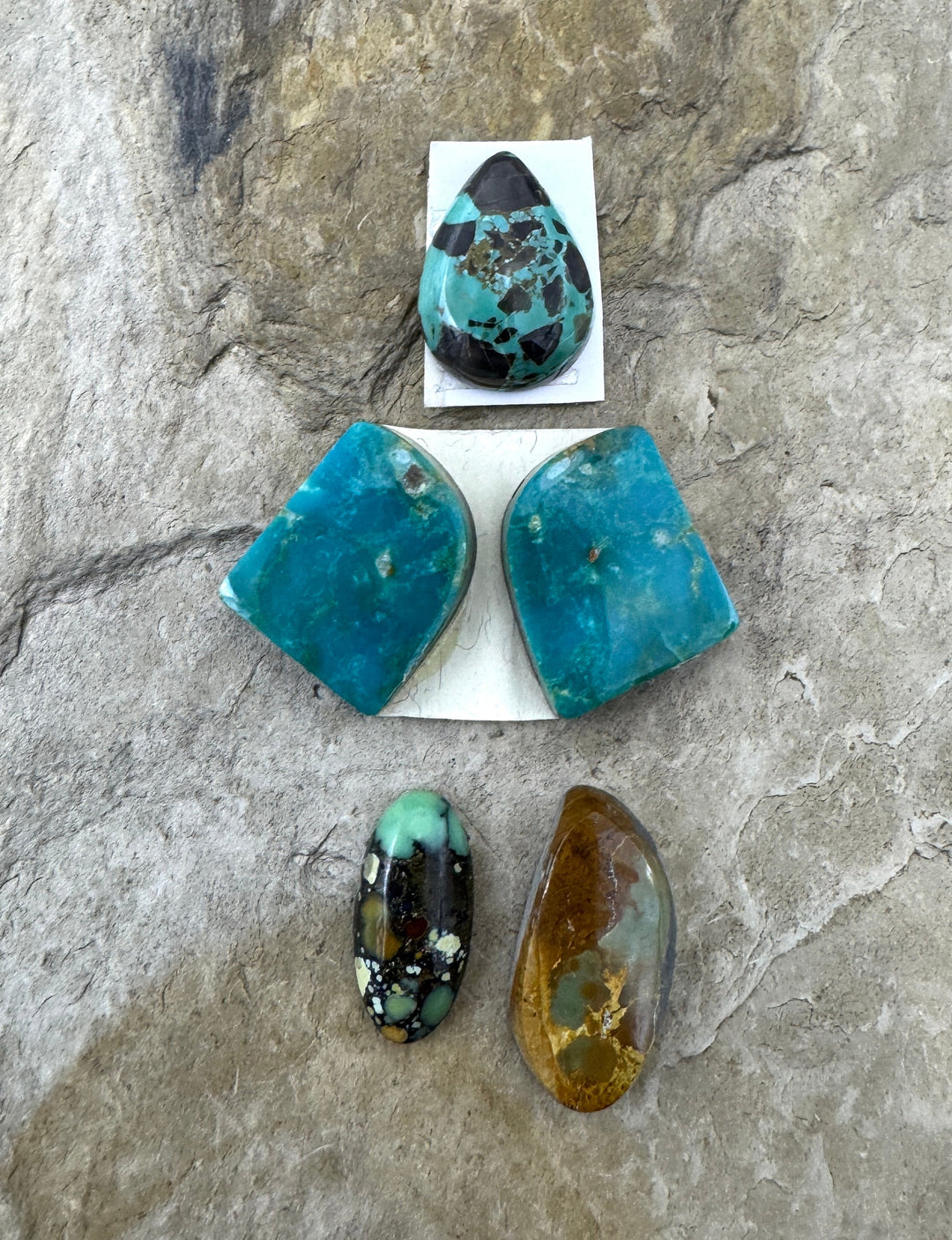 CLOSEOUT LOT of 5 American Turquoise Cabochons - Mixed Lots