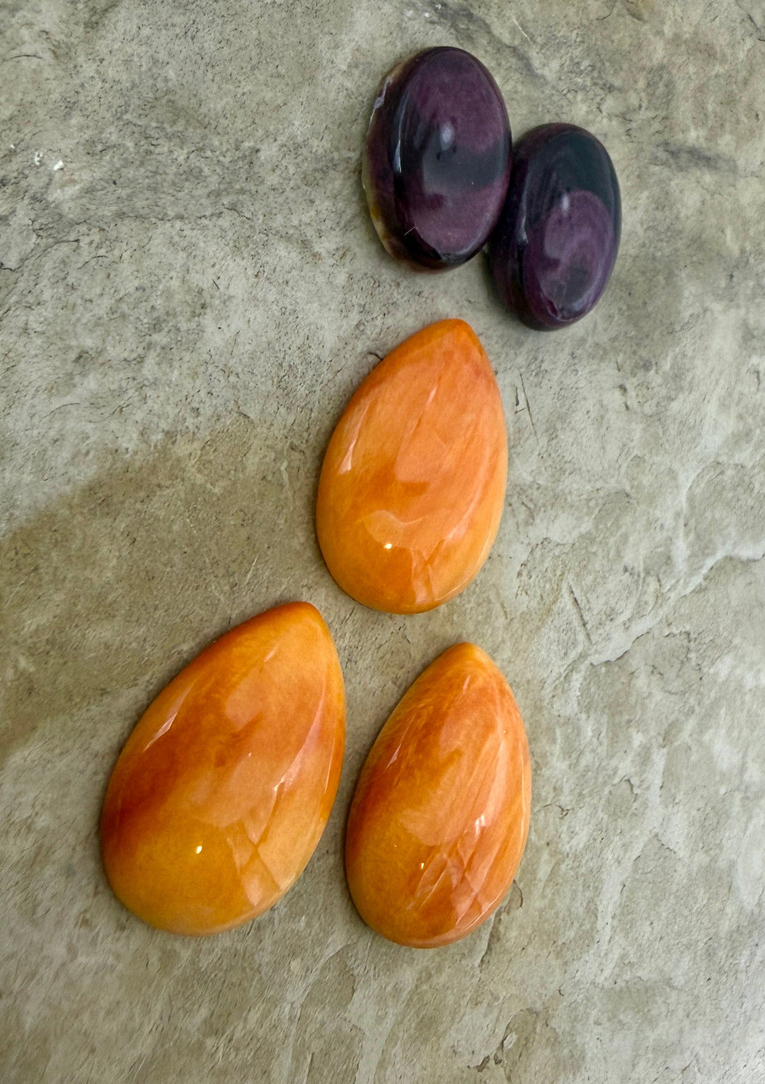 CLOSEOUT LOT of 5 Spiny Oyster Shell Cabochons 5 Cabs