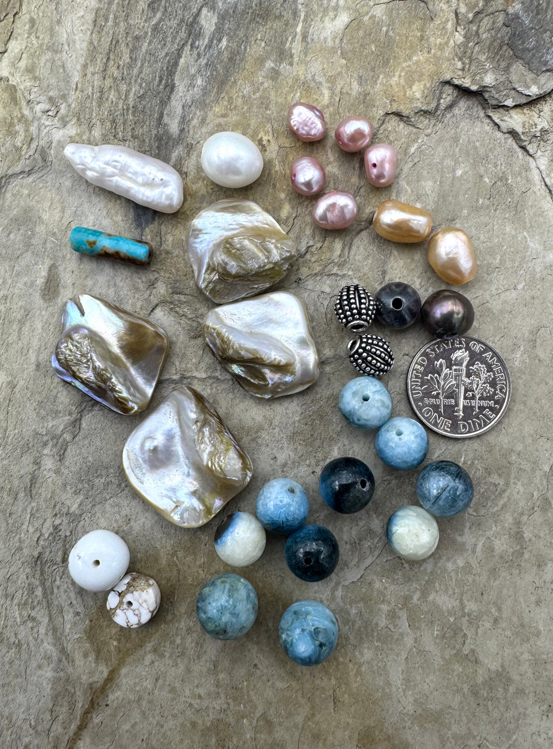 CLOSEOUT LOT of Premium Mixed Beads Blue Glacierite