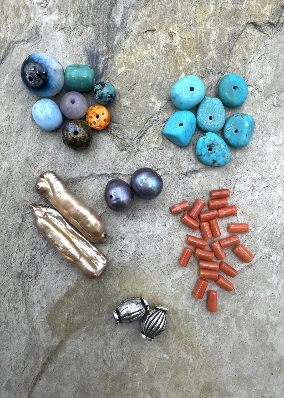 CLOSEOUT LOT of Priemium Beads Natural Coral Sterling