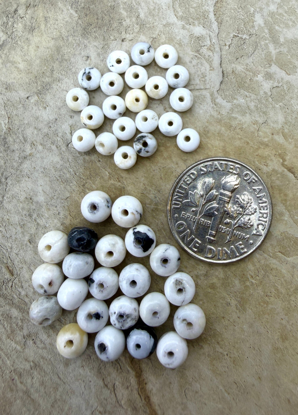CLOSEOUT LOT of White Buffalo 4 & 5mm Rondelle Beads