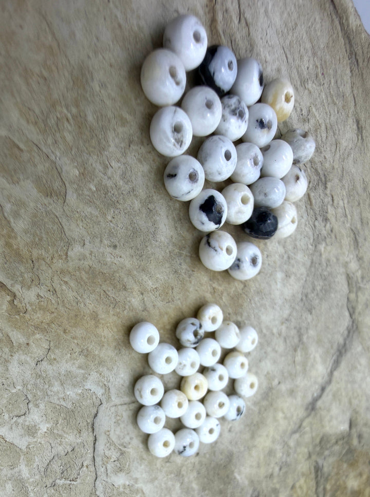 CLOSEOUT LOT of White Buffalo 4 & 5mm Rondelle Beads