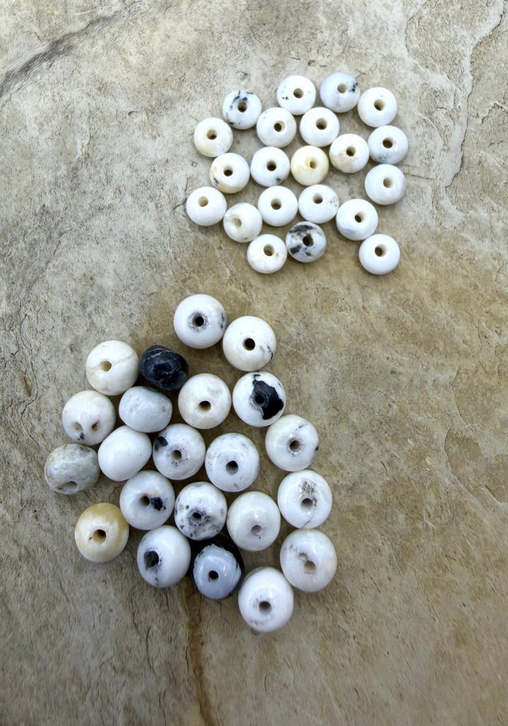 CLOSEOUT LOT of White Buffalo 4 & 5mm Rondelle Beads