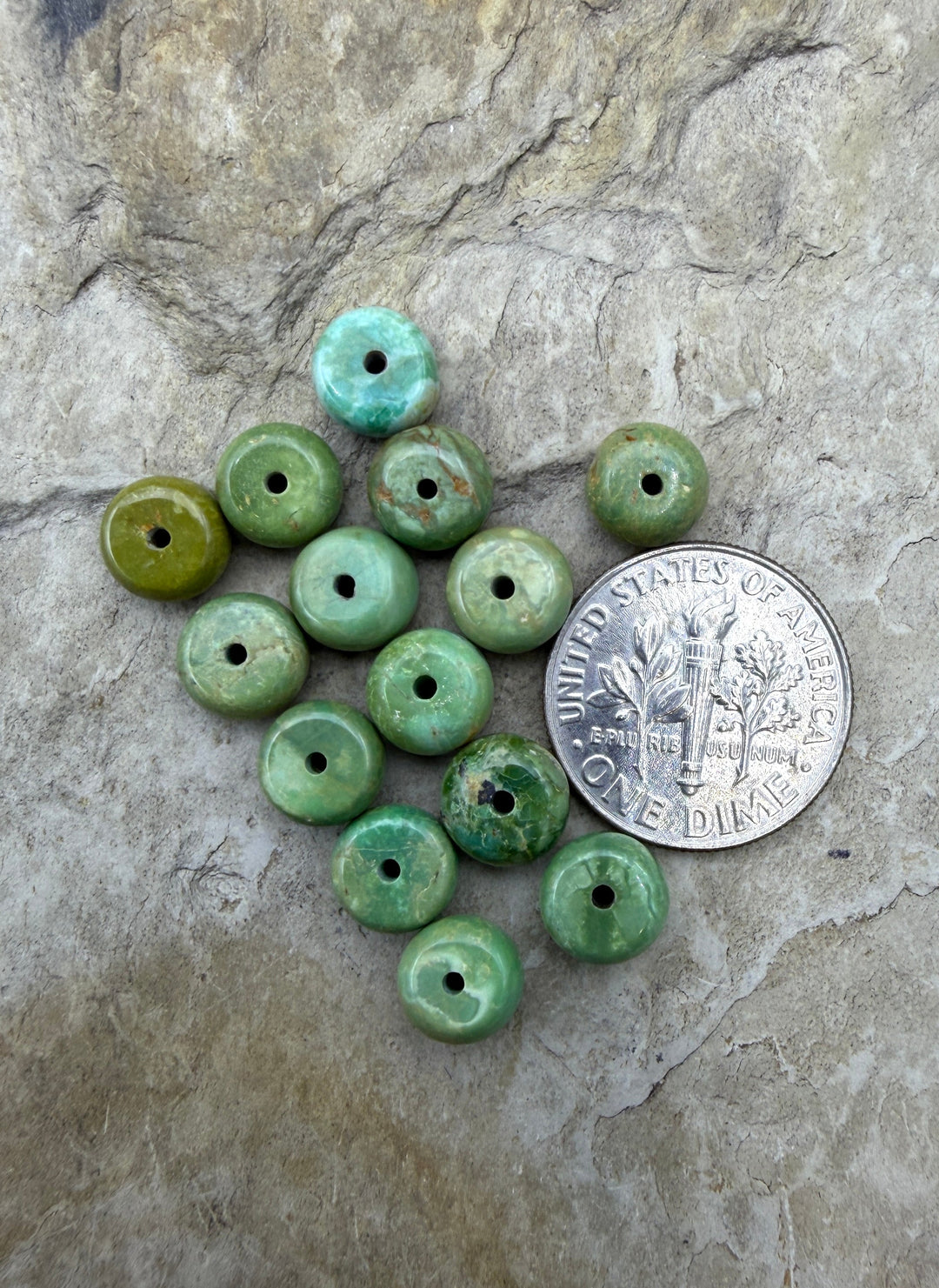 CLOSEOUT Royston Turquoise (NV) LOT of 14 7mm Rondelle