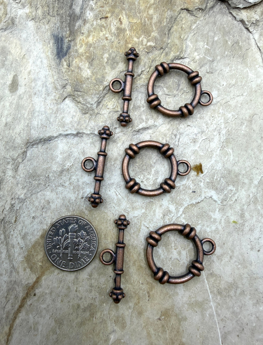 Copper BIG Toggle Clasp Set Pack of 3 Clasp Sets - Jewelry