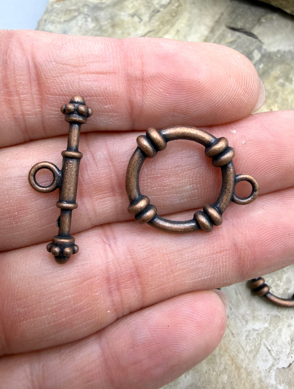 Copper BIG Toggle Clasp Set Pack of 3 Clasp Sets - Jewelry