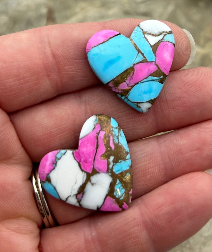 Cotton Candy Kingman Composite Hand Cut Heart Shaped Focal