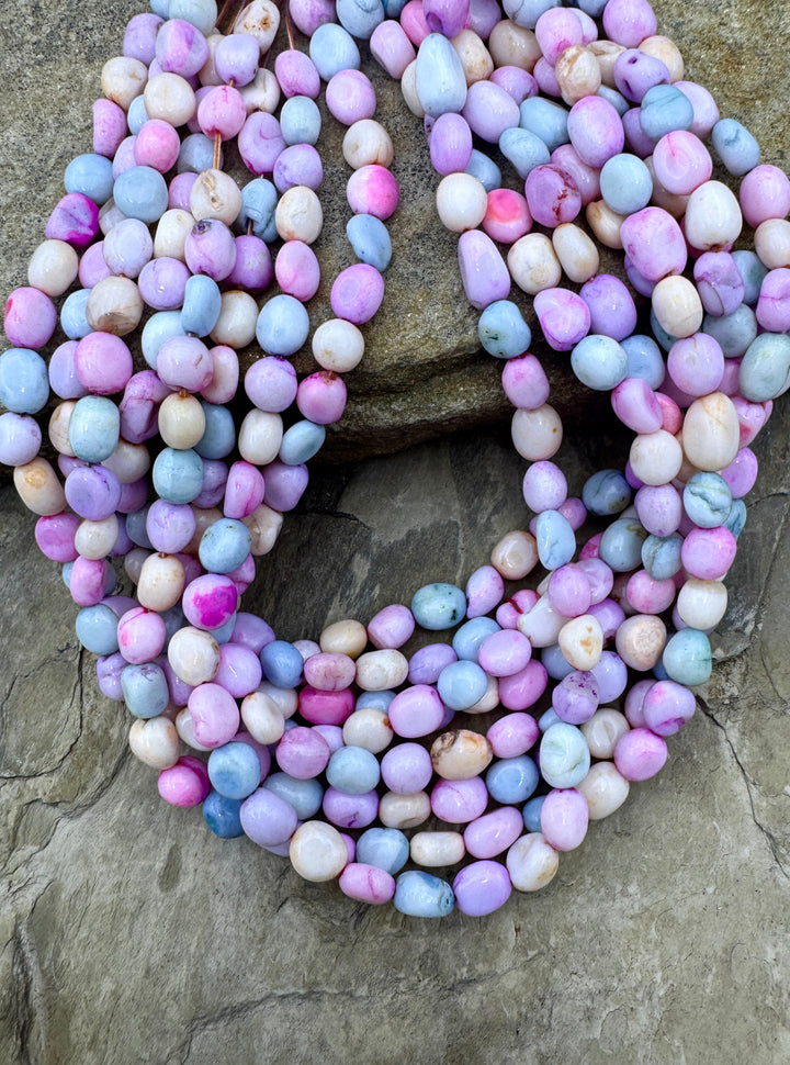 Cotton Candy Opal (Dyed) Mixed Pastel Color 6-8mm Rounded