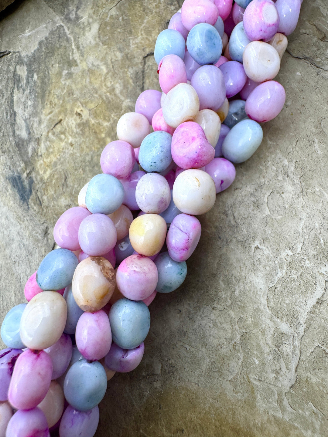 Cotton Candy Opal (Dyed) Mixed Pastel Color 6-8mm Rounded