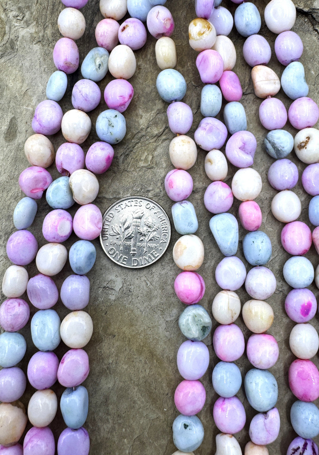 Cotton Candy Opal (Dyed) Mixed Pastel Color 6 8mm Rounded