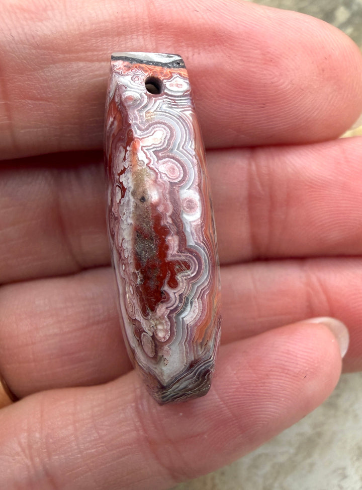 Crazy Lace Agate (Mexico) BIG Focal Pendant Bead 23x34x10mm