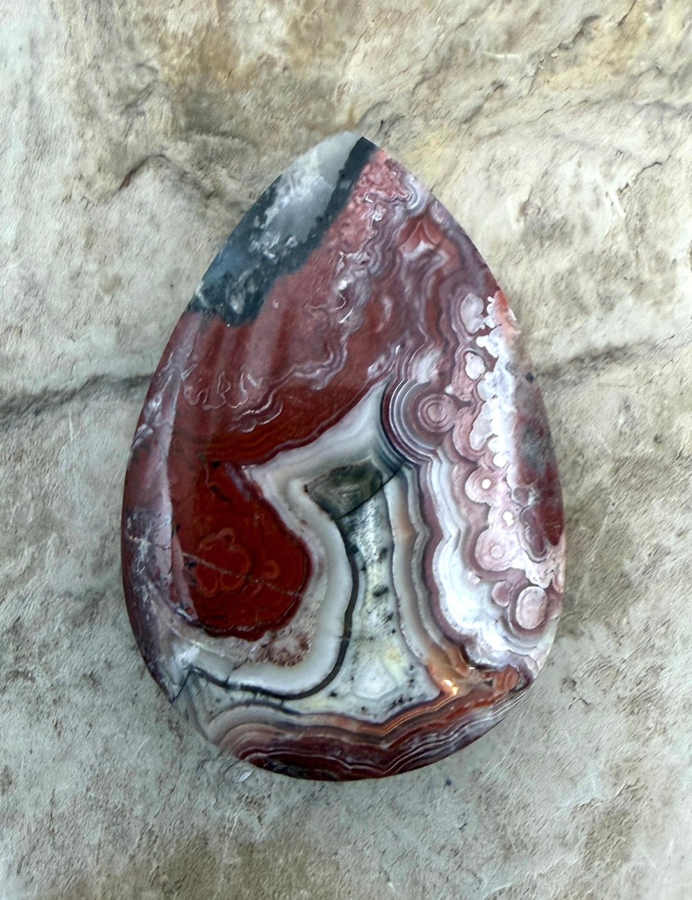 Crazy Lace Agate (Mexico) BIG Focal Pendant Bead 23x34x10mm