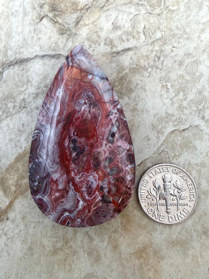 Crazy Lace Agate (Mexico) BIG Focal Pendant Bead 32x53x14mm