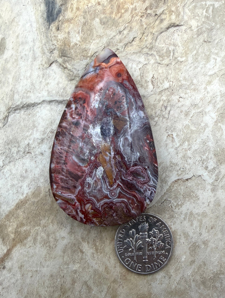 Crazy Lace Agate (Mexico) BIG Focal Pendant Bead 32x53x14mm