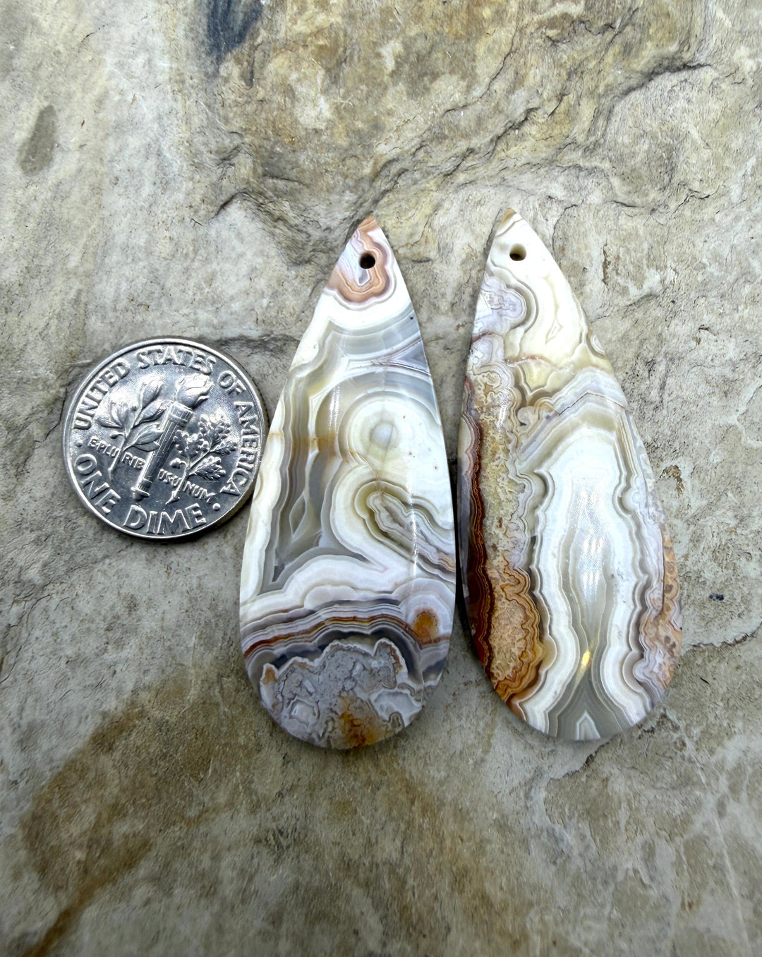 Crazy Lace Agate (Mexico) BIG Matching Earring Slab Bead