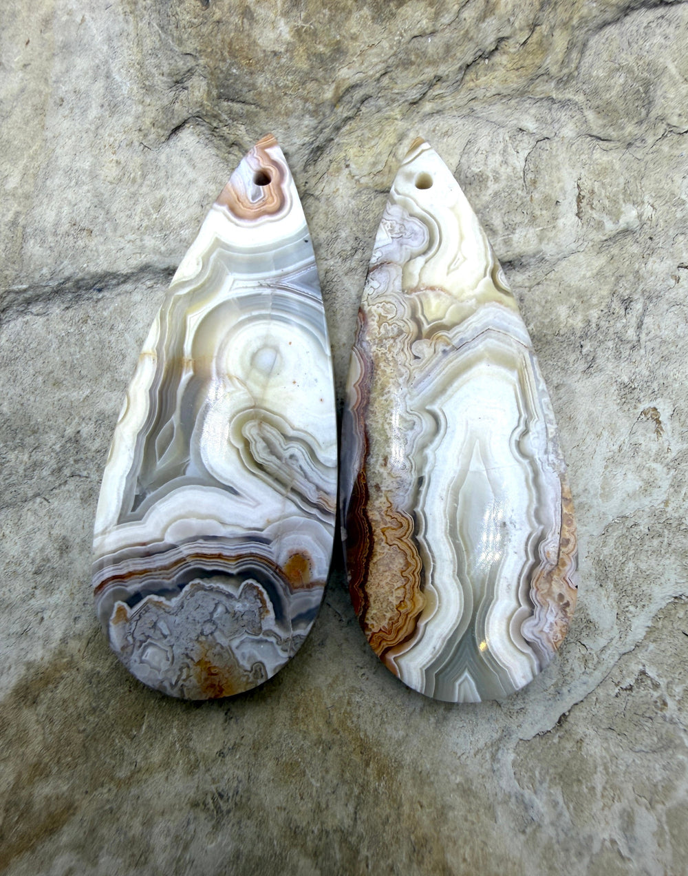 Crazy Lace Agate (Mexico) BIG Matching Earring Slab Bead