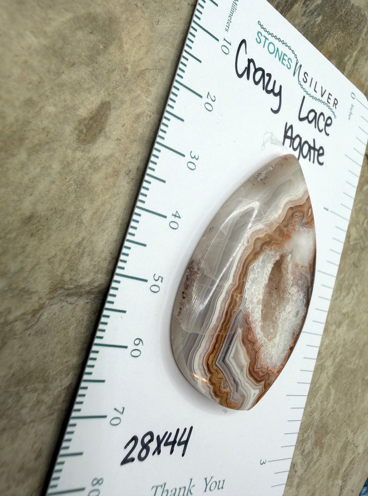 Crazy Lace Agate with Druzy Pocket Focal Pendant Bead