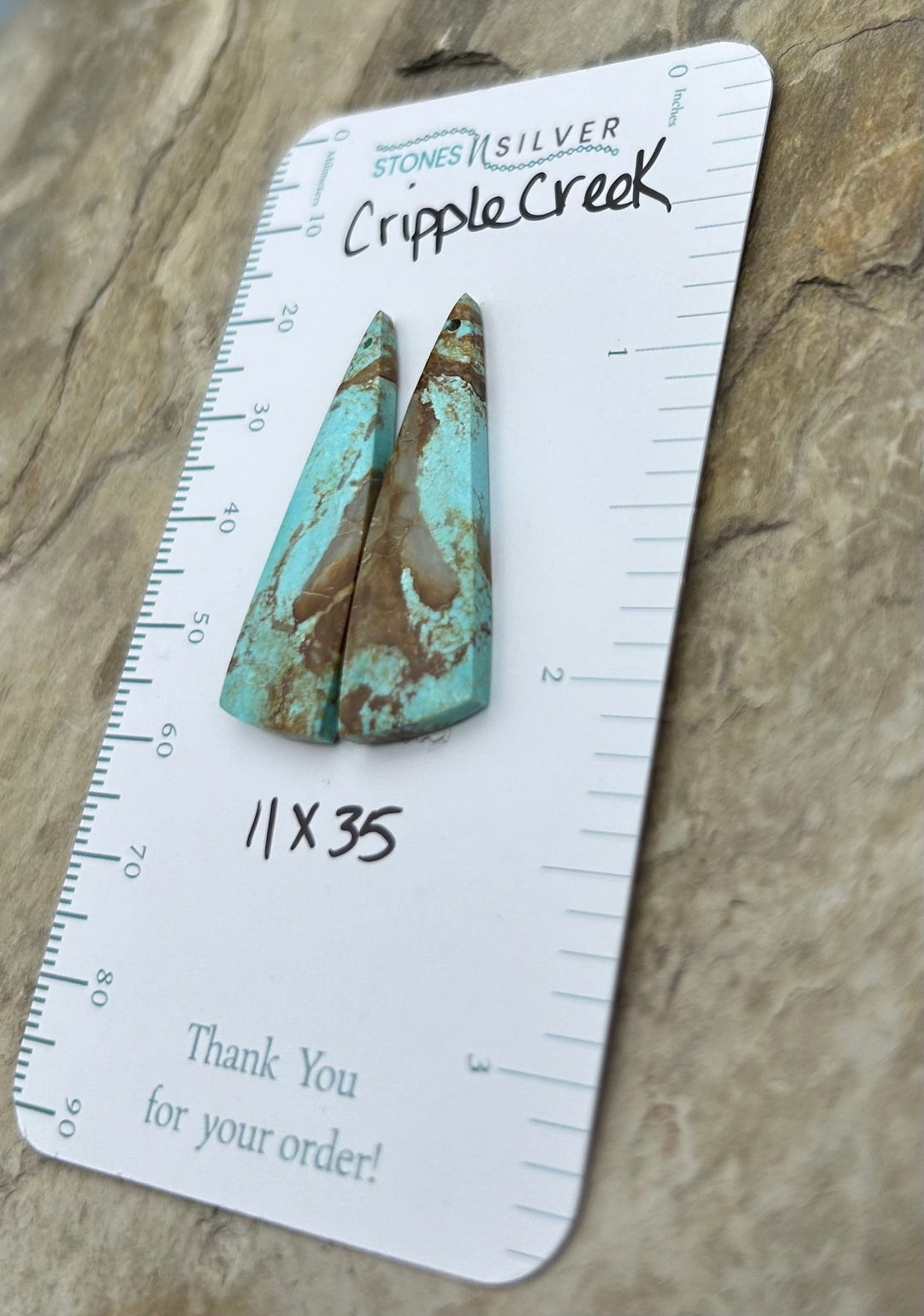 Cripple Creek Turquoise (Colorado) Matching Earring Slab