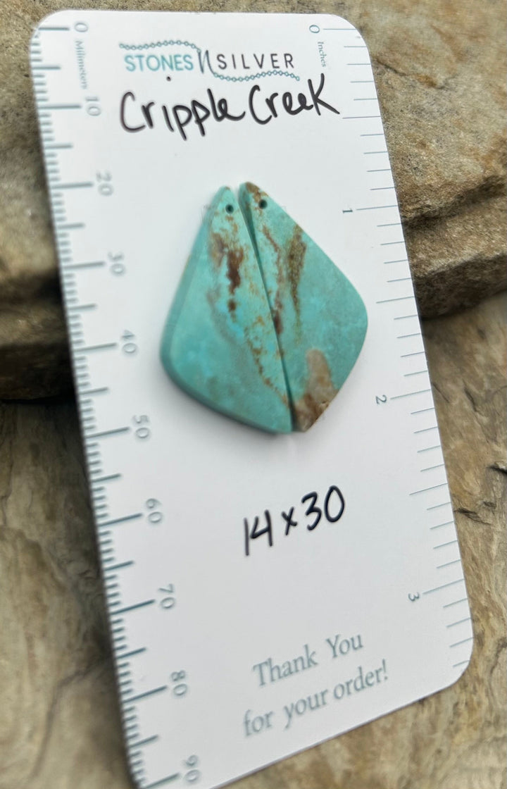 Cripple Creek Turquoise (Colorado) Matching Earring Slab