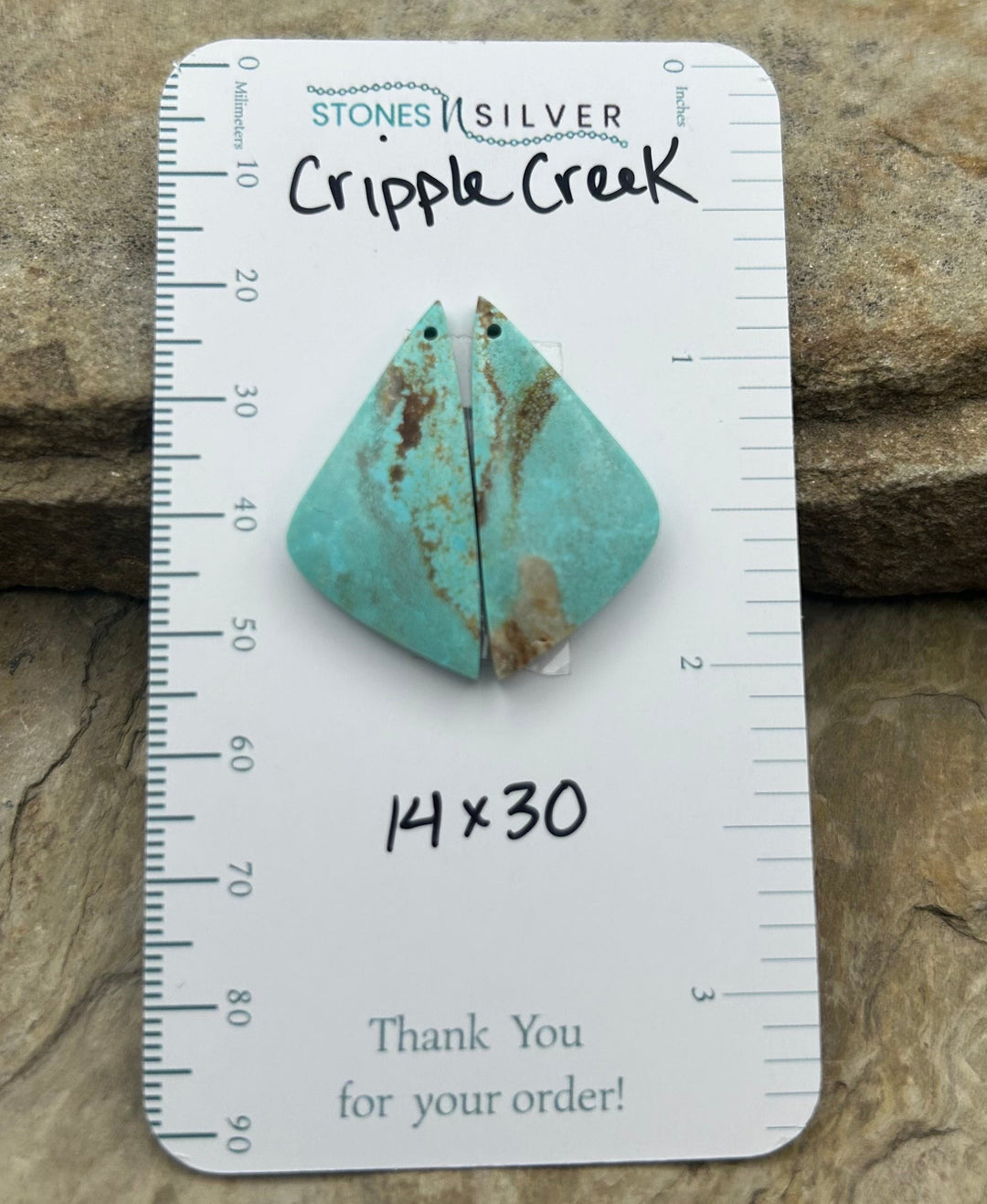 Cripple Creek Turquoise (Colorado) Matching Earring Slab