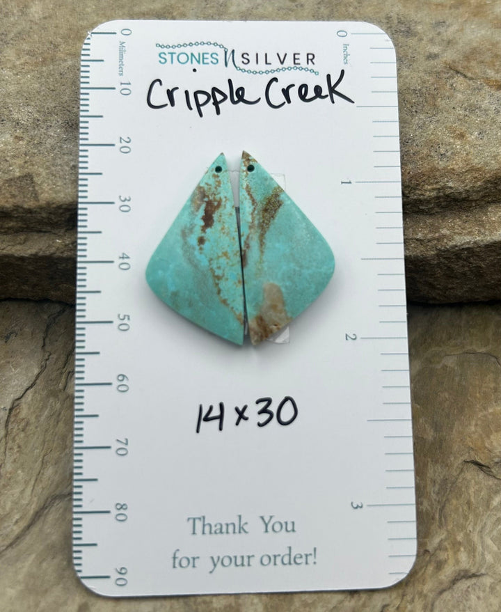 Cripple Creek Turquoise (Colorado) Matching Earring Slab