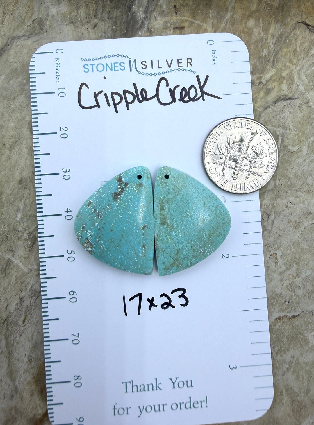 Cripple Creek Turquoise (Colorado) Matching Earring Slab