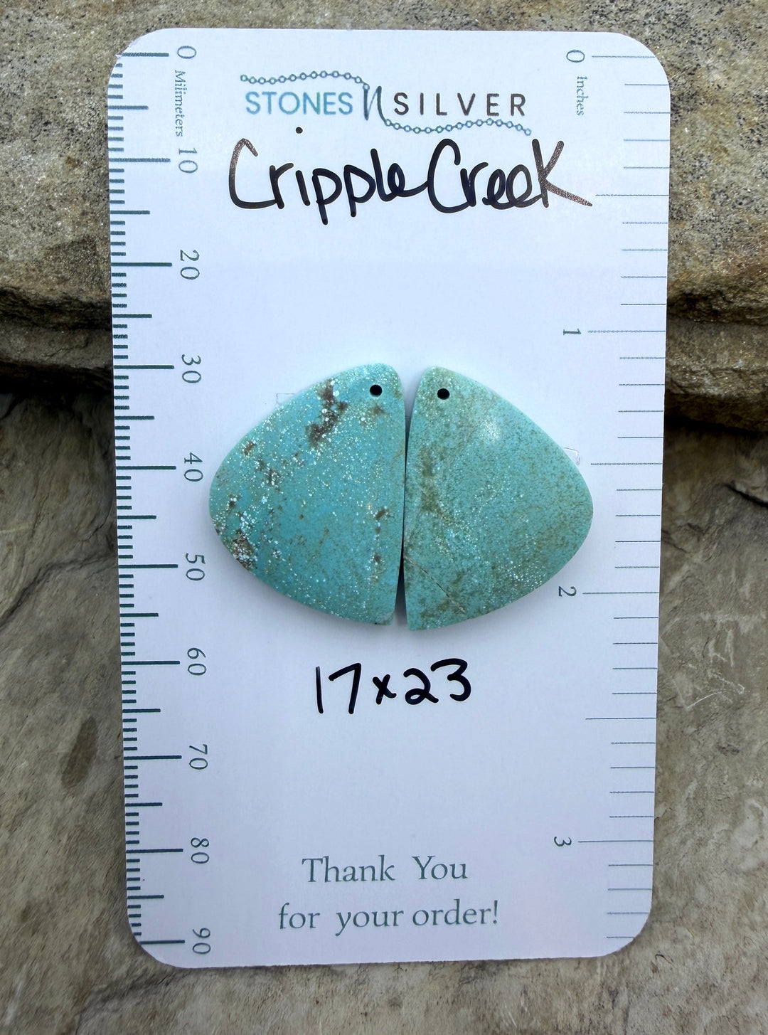 Cripple Creek Turquoise (Colorado) Matching Earring Slab